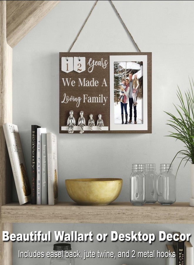 BESZONE Wedding Anniversary Idea for Wife Gifts for All Anniversaries, 10 Year Tin Gift for Couples Him Her Husband, Aluminum Sculptures Family Tree Picture Frame Keepsake Decor Sculptures DIY Personalized - Image 3